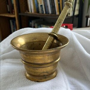 Elegant Brass Mortar and Pestle